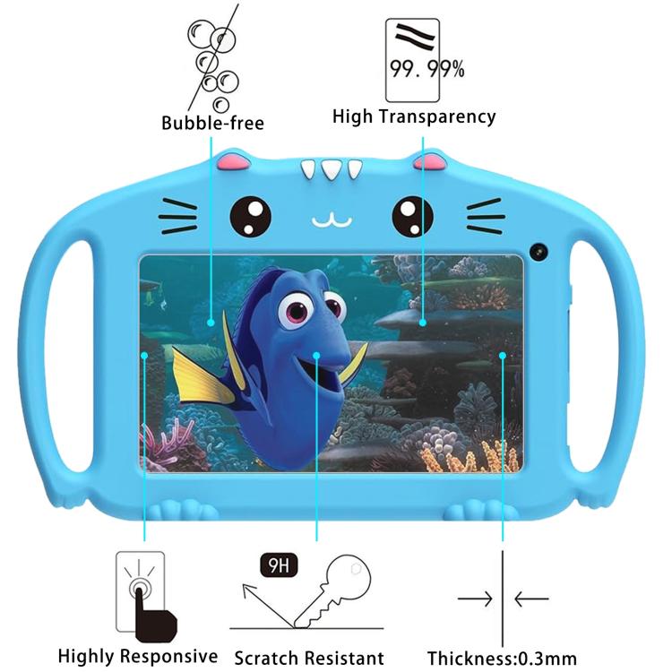 For Ascrecem Kids 710 7.0 2pcs 9H 0.3mm Explosion-proof Tempered Glass Film