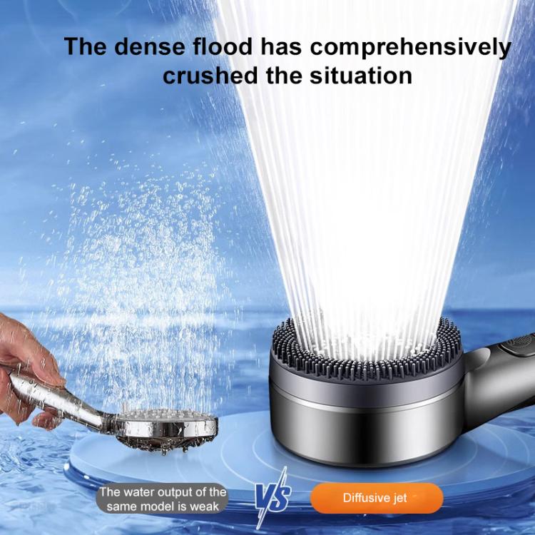 Multifunctional 4-Mode Powerful Turbocharged Water Purification Shower Head with One Button Water Stop Switch - Metal Gray