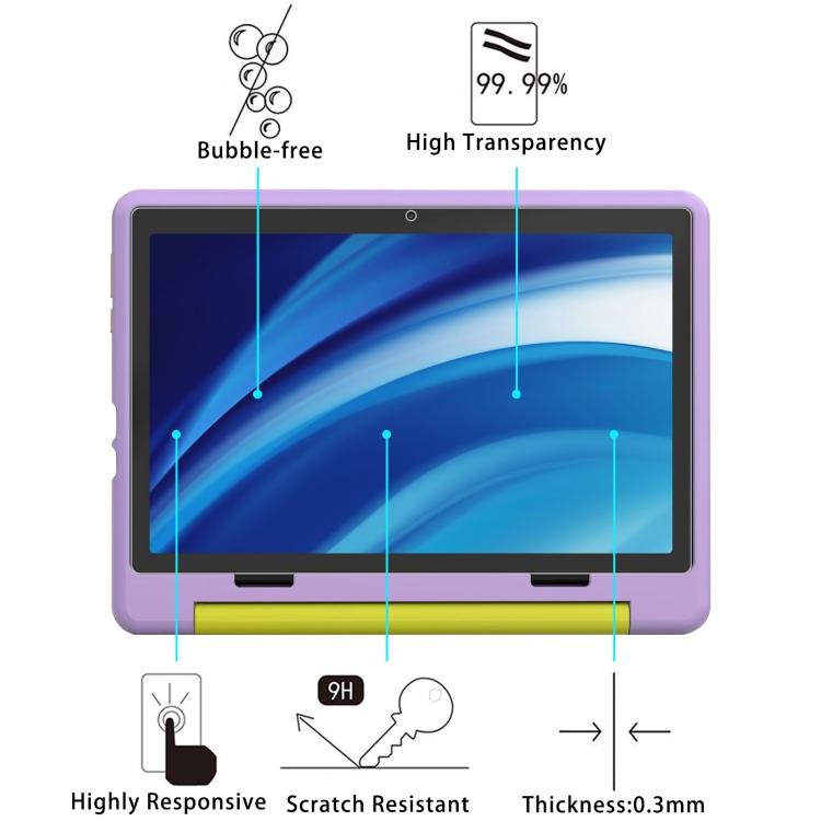 For Laptok Kids 1016-a 10 inch 2pcs 9H 0.3mm Explosion-proof Tempered Glass Film