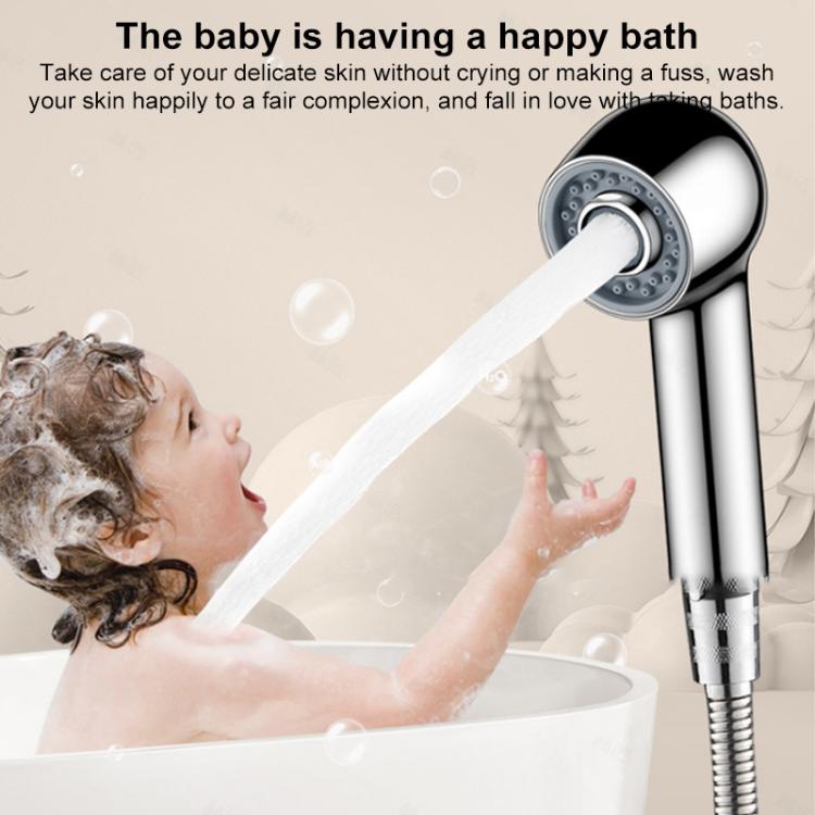 Two Setting Switchable Children Shower Head Bubble Spray Baby Shower Head - Metal Gray