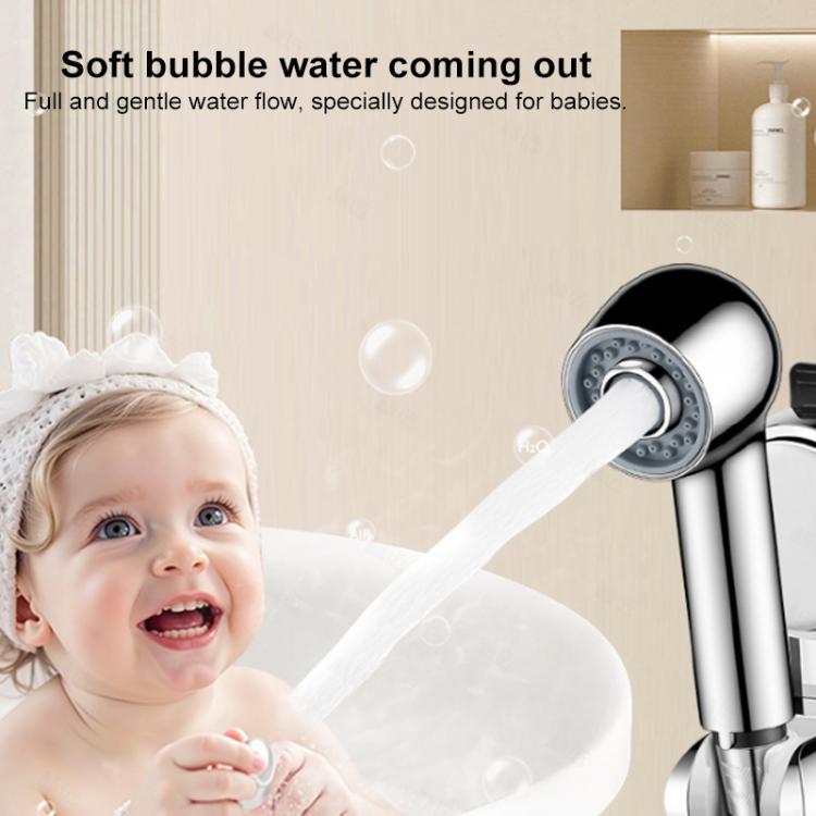 Two Setting Switchable Children Shower Head Bubble Spray Baby Shower Head - Metal Gray