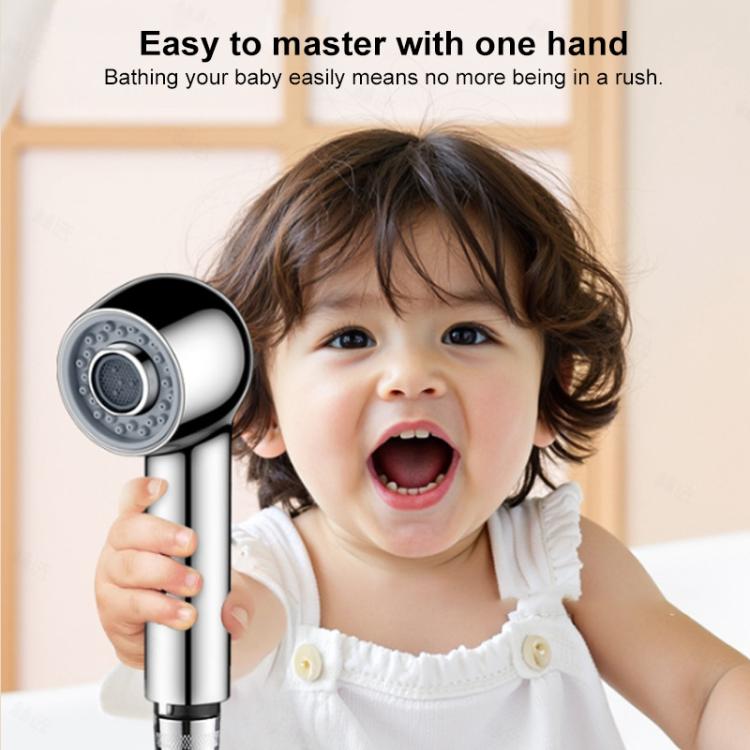 Two Setting Switchable Children Shower Head Bubble Spray Baby Shower Head - Metal Gray