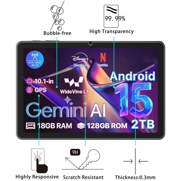 For OYEFIT T10 10.1 inch 9H 0.3mm Explosion-proof Tempered Glass Film