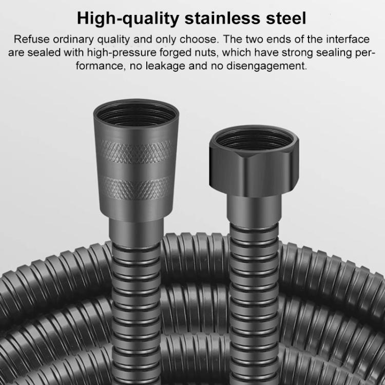 Three Setting Adjustable Filter Pressurized Shower Head Shower Nozzle with One Button Water Stop Switch - Titanium Gray