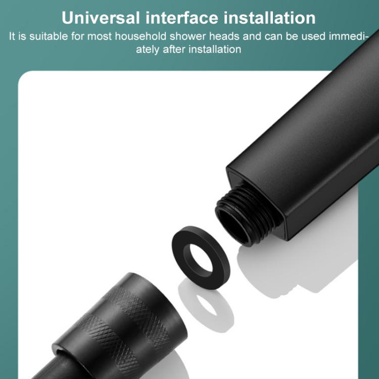 Portable 3-Setting Adjustable Pressurized Square Large Panel Shower Head Shower Nozzle - Black