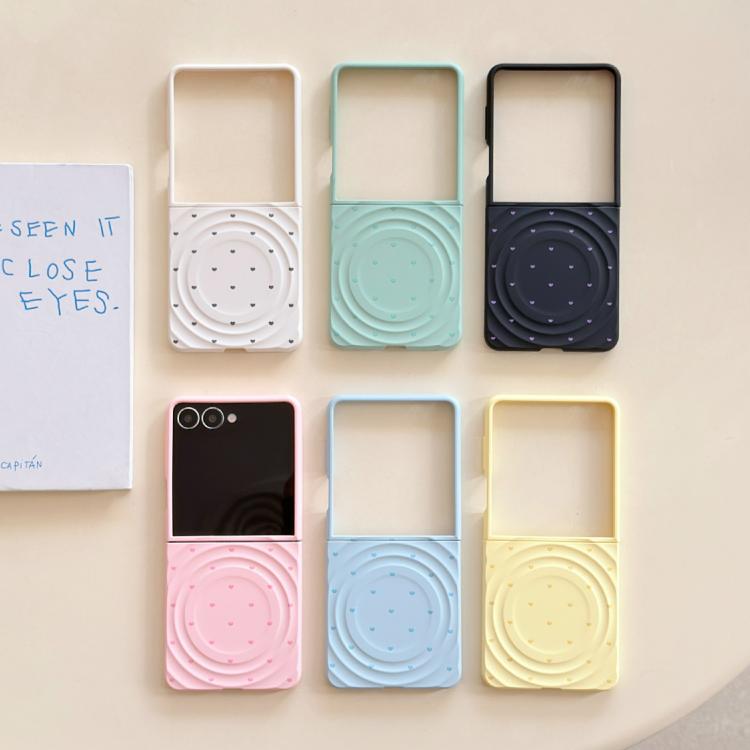 For Samsung Galaxy Z Flip7 5G Magnetic Wave Texture Glossy Heart Pattern Phone Case