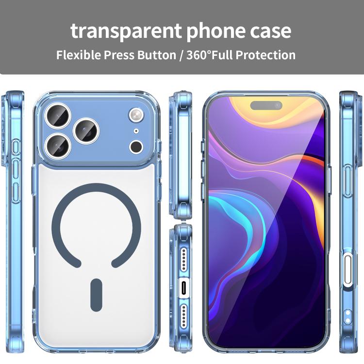 For iPhone 17 Pro Max PC Hybrid TPU Airbag Shockproof MagSafe Phone Case
