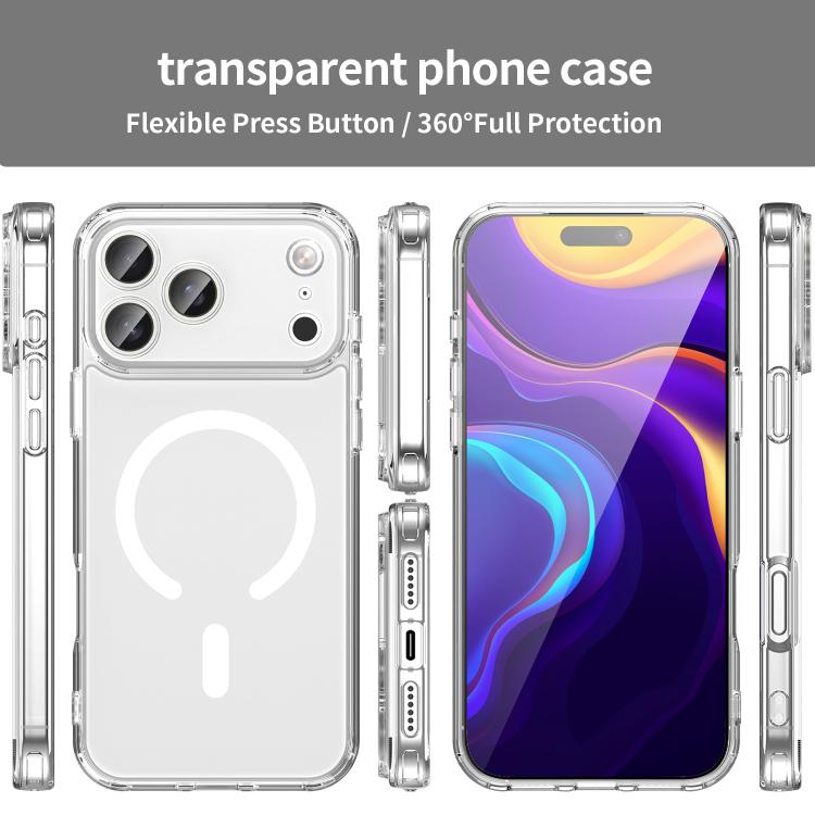 For iPhone 17 Pro Max PC Hybrid TPU Airbag Shockproof MagSafe Phone Case