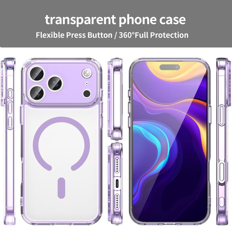 For iPhone 17 Pro Max PC Hybrid TPU Airbag Shockproof MagSafe Phone Case