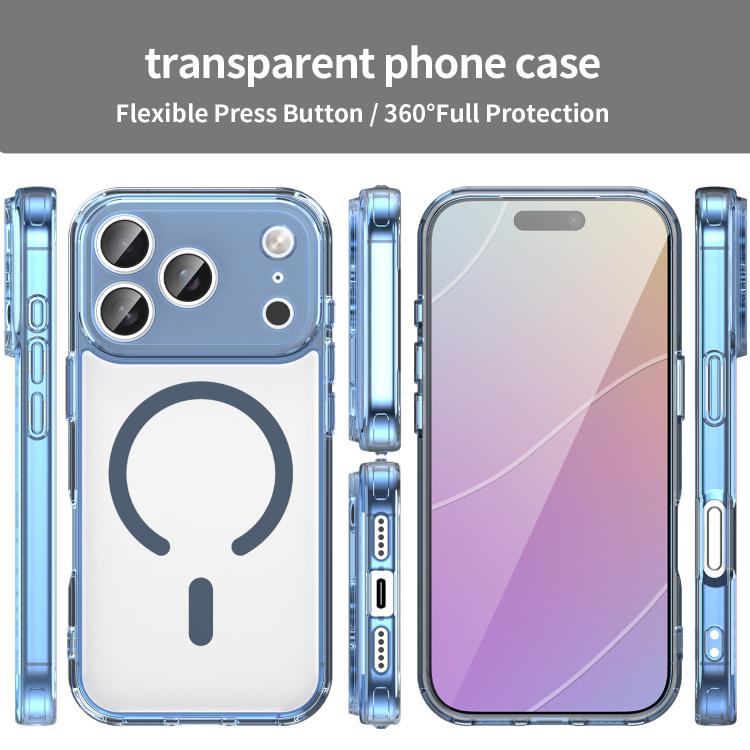 For iPhone 17 Pro PC Hybrid TPU Airbag Shockproof MagSafe Phone Case