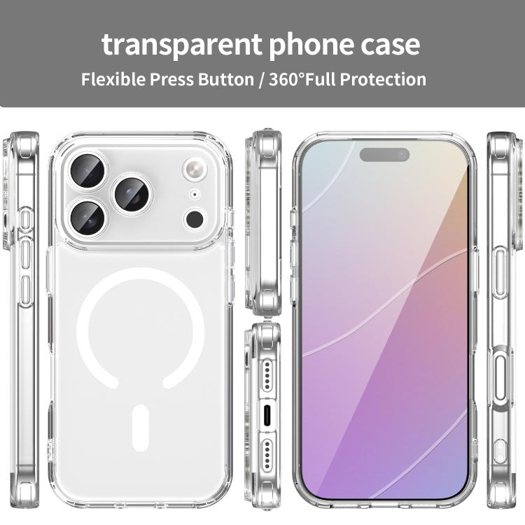 For iPhone 17 Pro PC Hybrid TPU Airbag Shockproof MagSafe Phone Case