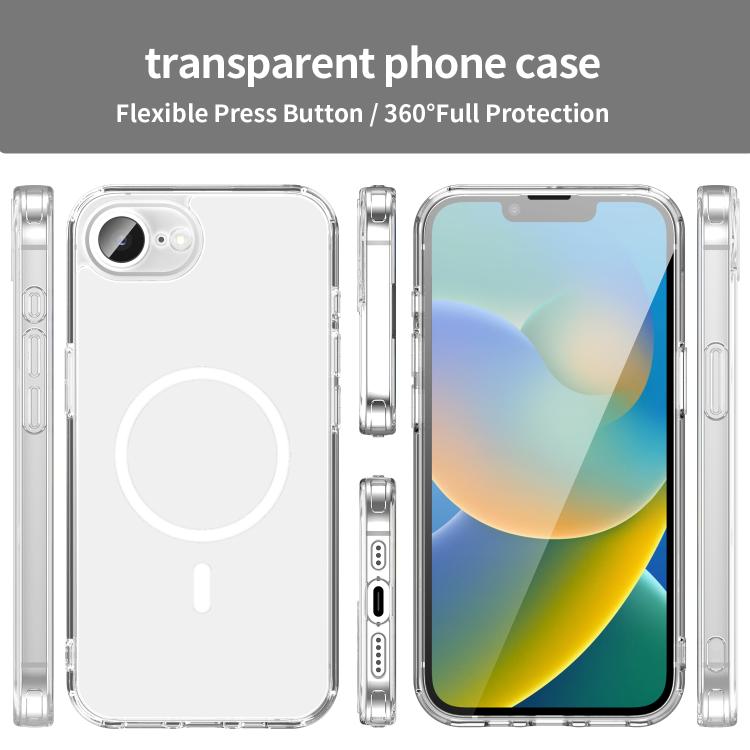 For iPhone 17e / 16e PC Hybrid TPU Airbag Shockproof MagSafe Phone Case