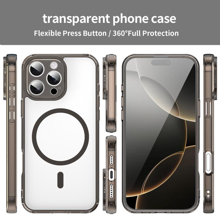 For iPhone 16 Pro Max PC Hybrid TPU Airbag Shockproof MagSafe Phone Case