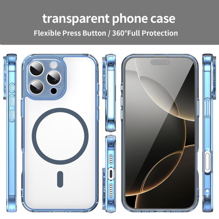 For iPhone 16 Pro Max PC Hybrid TPU Airbag Shockproof MagSafe Phone Case
