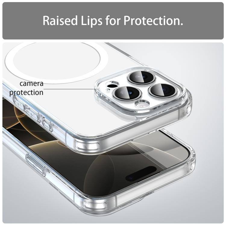 For iPhone 16 Pro Max PC Hybrid TPU Airbag Shockproof MagSafe Phone Case
