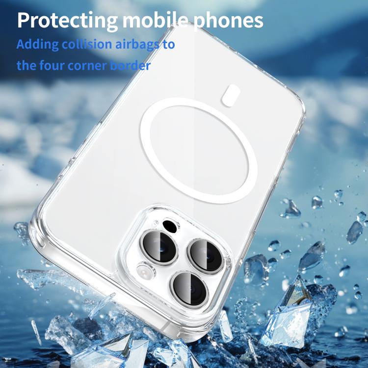For iPhone 16 Pro Max PC Hybrid TPU Airbag Shockproof MagSafe Phone Case