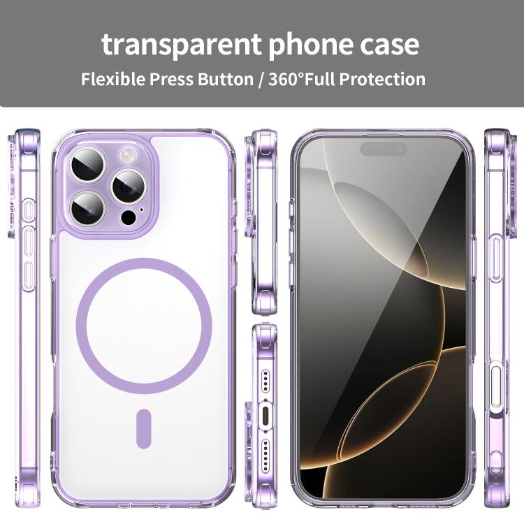 For iPhone 16 Pro Max PC Hybrid TPU Airbag Shockproof MagSafe Phone Case