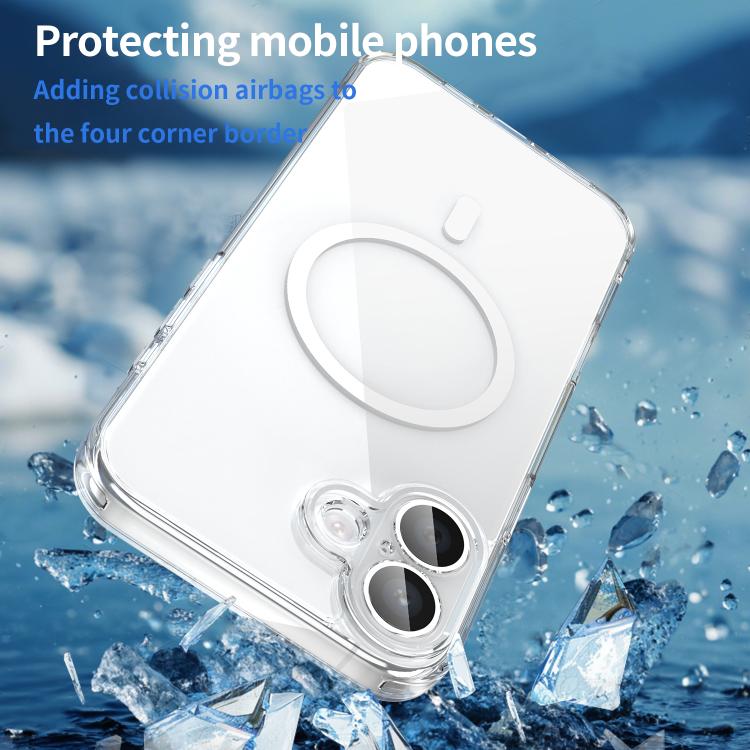 For iPhone 16 Plus PC Hybrid TPU Airbag Shockproof MagSafe Phone Case
