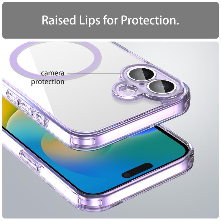 For iPhone 16 Plus PC Hybrid TPU Airbag Shockproof MagSafe Phone Case