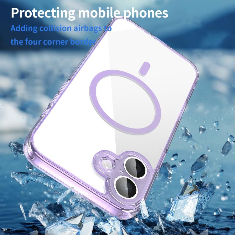 For iPhone 16 Plus PC Hybrid TPU Airbag Shockproof MagSafe Phone Case