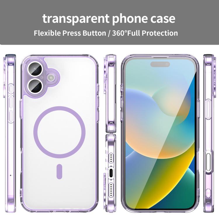 For iPhone 16 PC Hybrid TPU Airbag Shockproof MagSafe Phone Case