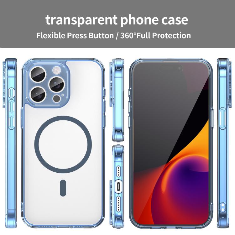 For iPhone 15 Pro Max PC Hybrid TPU Airbag Shockproof MagSafe Phone Case