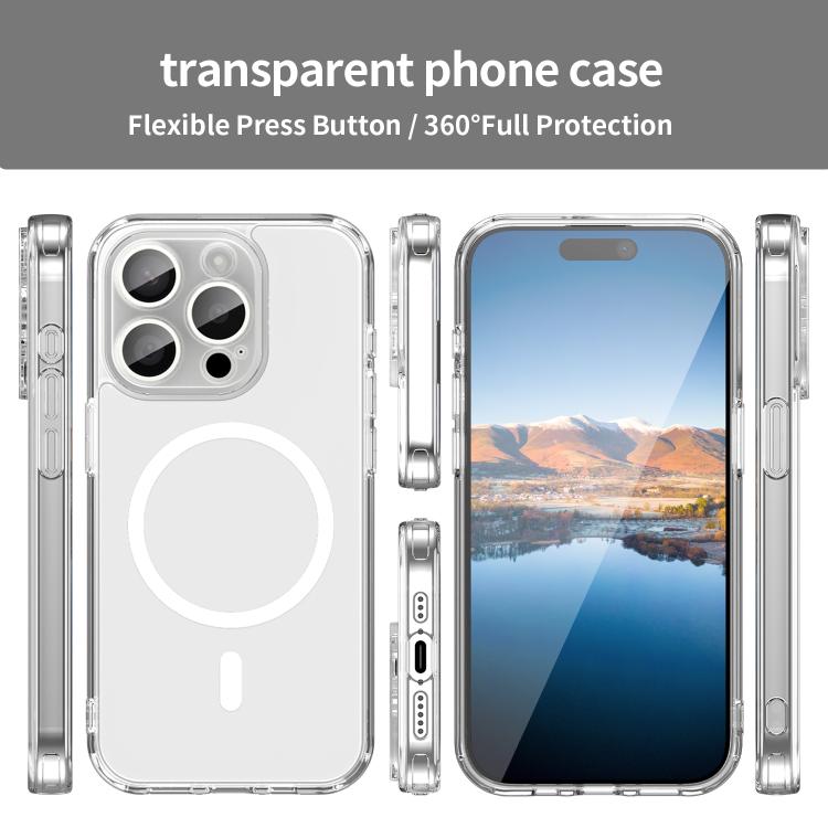 For iPhone 15 Pro PC Hybrid TPU Airbag Shockproof MagSafe Phone Case