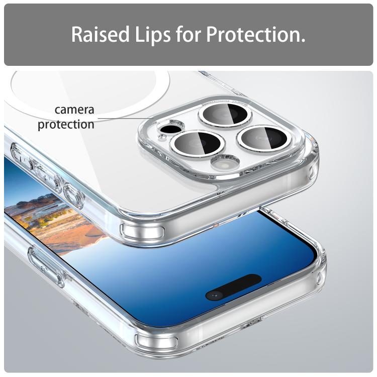 For iPhone 15 Pro PC Hybrid TPU Airbag Shockproof MagSafe Phone Case