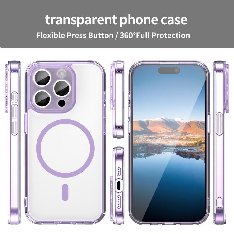 For iPhone 15 Pro PC Hybrid TPU Airbag Shockproof MagSafe Phone Case
