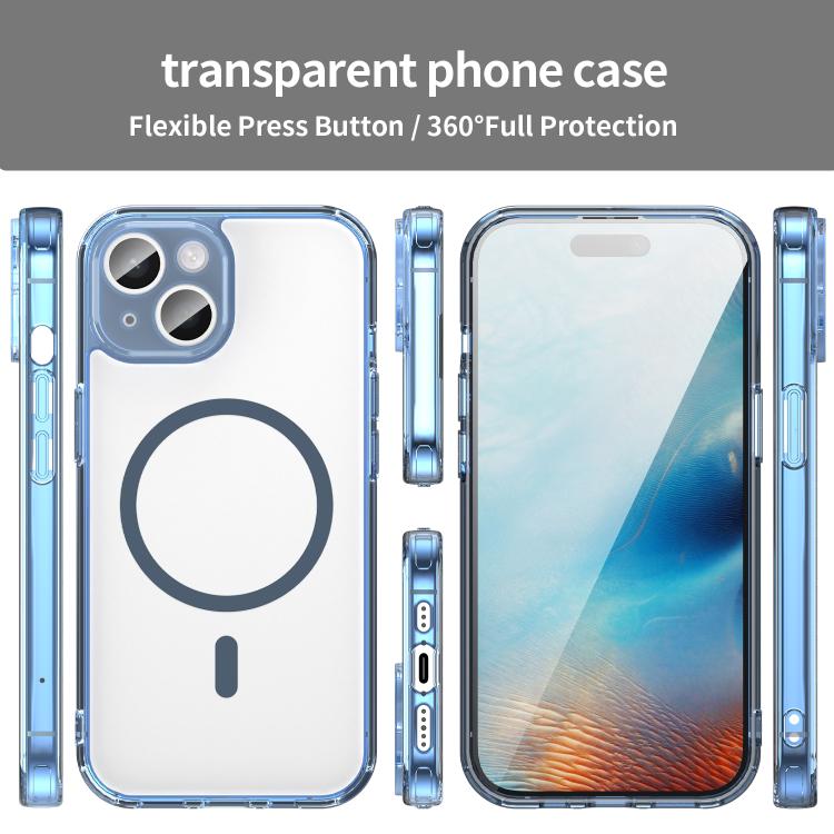 For iPhone 15 Plus PC Hybrid TPU Airbag Shockproof MagSafe Phone Case