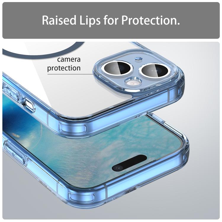 For iPhone 15 Plus PC Hybrid TPU Airbag Shockproof MagSafe Phone Case