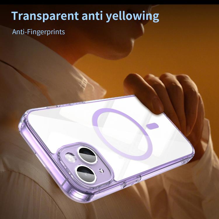 For iPhone 15 Plus PC Hybrid TPU Airbag Shockproof MagSafe Phone Case