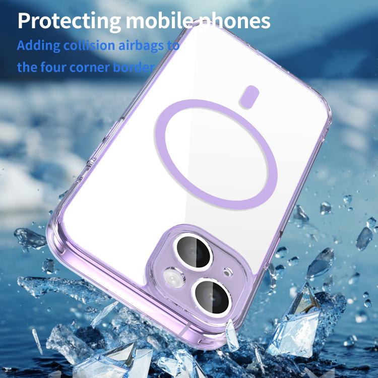 For iPhone 15 Plus PC Hybrid TPU Airbag Shockproof MagSafe Phone Case