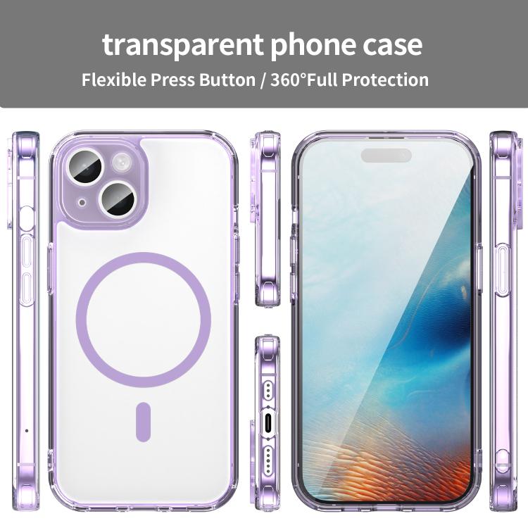 For iPhone 15 PC Hybrid TPU Airbag Shockproof MagSafe Phone Case