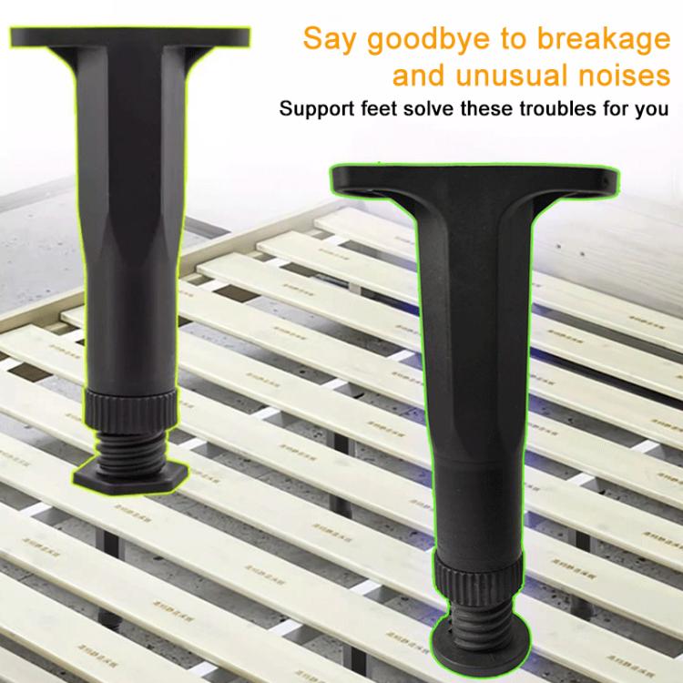 10pcs/Pack 9-16cm Adjustable Height Furniture Plastic Support Feet Bed Frame Crossbeam Support Brackets - Black