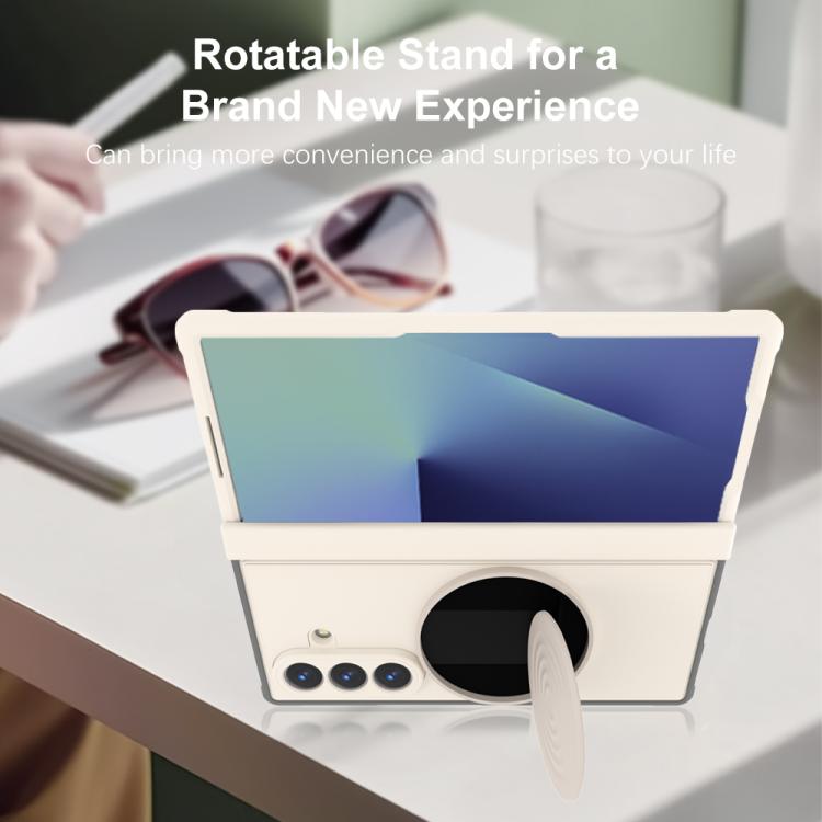 For Samsung Galaxy Z Fold7 5G Skin-feel Magnetic 360 Rotating Holder Phone Case