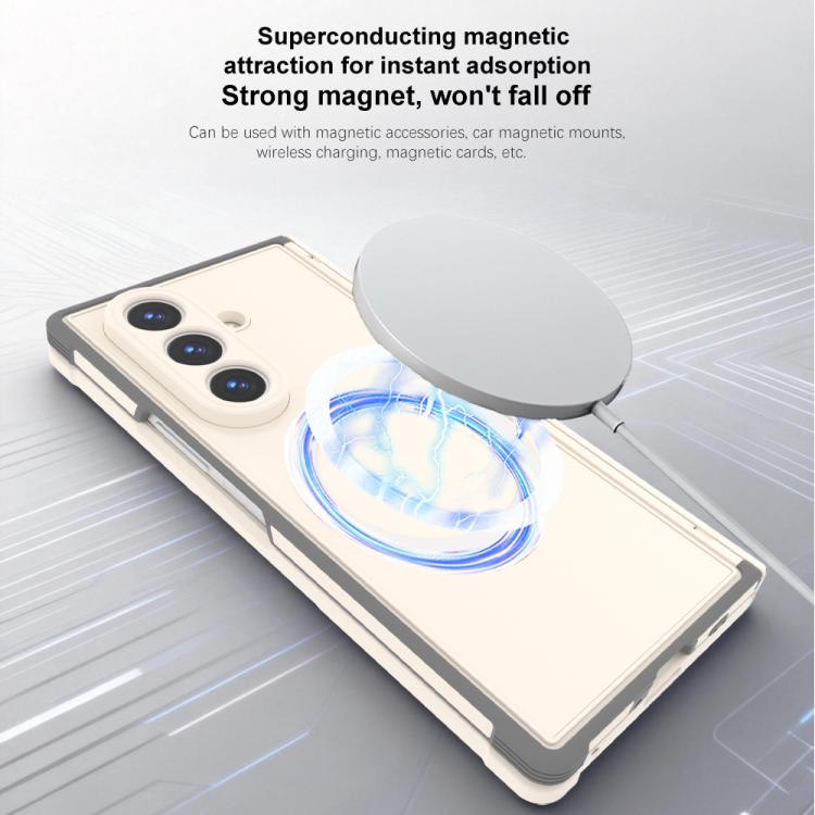 For Samsung Galaxy Z Fold7 5G Skin-feel Magnetic 360 Rotating Holder Phone Case