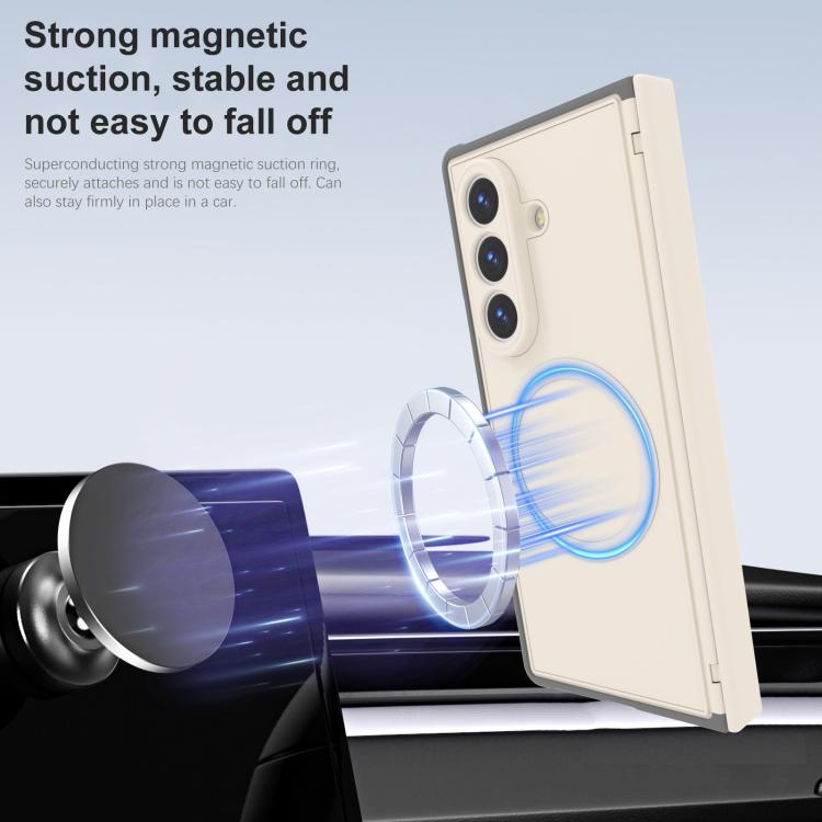 For Samsung Galaxy Z Fold7 5G Skin-feel Magnetic 360 Rotating Holder Phone Case