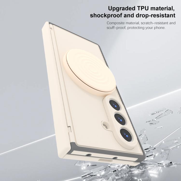 For Samsung Galaxy Z Fold7 5G Skin-feel Magnetic 360 Rotating Holder Phone Case
