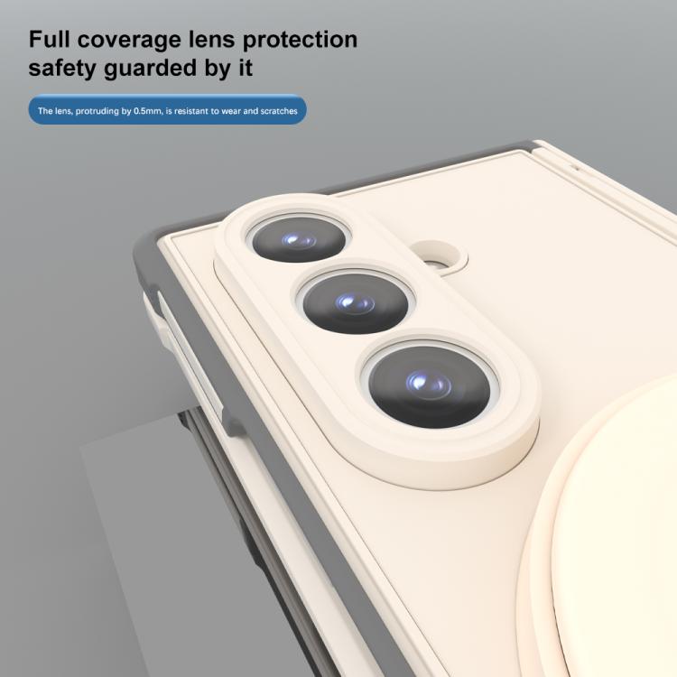 For Samsung Galaxy Z Fold7 5G Skin-feel Magnetic 360 Rotating Holder Phone Case