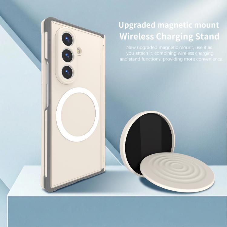 For Samsung Galaxy Z Fold7 5G Skin-feel Magnetic 360 Rotating Holder Phone Case
