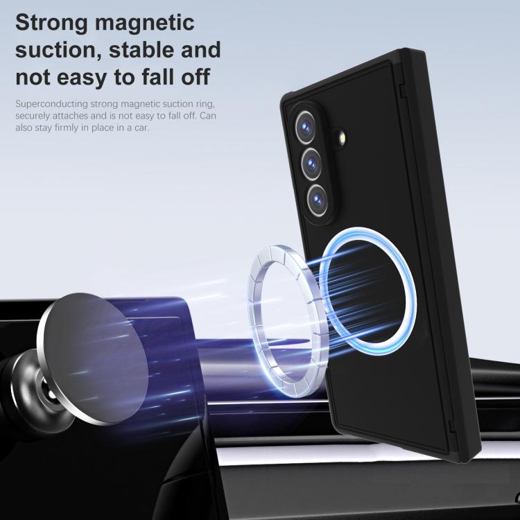 For Samsung Galaxy Z Fold7 5G Skin-feel Magnetic 360 Rotating Holder Phone Case