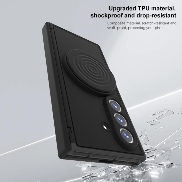 For Samsung Galaxy Z Fold7 5G Skin-feel Magnetic 360 Rotating Holder Phone Case