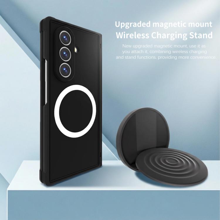 For Samsung Galaxy Z Fold7 5G Skin-feel Magnetic 360 Rotating Holder Phone Case