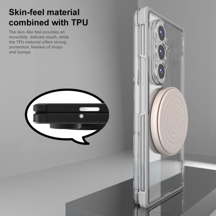 For Samsung Galaxy Z Fold7 5G Skin-feel Magnetic 360 Rotating Holder Phone Case
