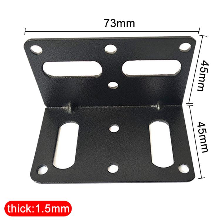 10pcs/Pack Furniture Connecting Corner Bracket Stainless Steel Metal L-Shaped Hinge Fixing Bracket, Size:73 x 45mm - Black