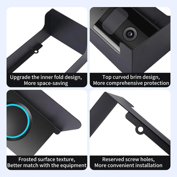 Ring Doorbell Rainproof Cover Metal Bracket Kit - Black