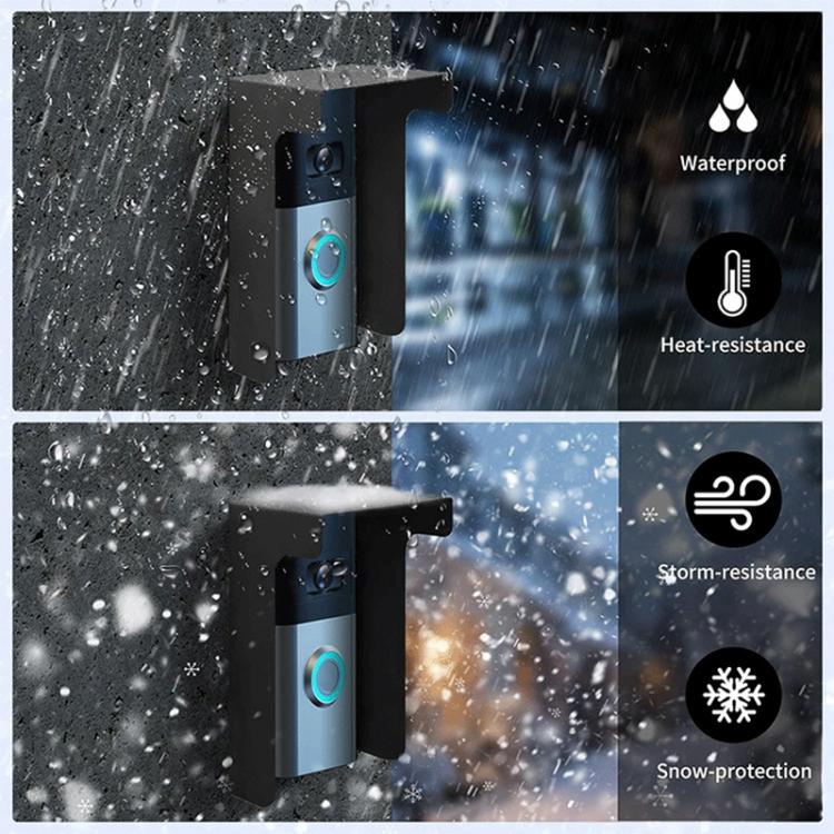 Ring Doorbell Rainproof Cover Metal Bracket Kit - Black
