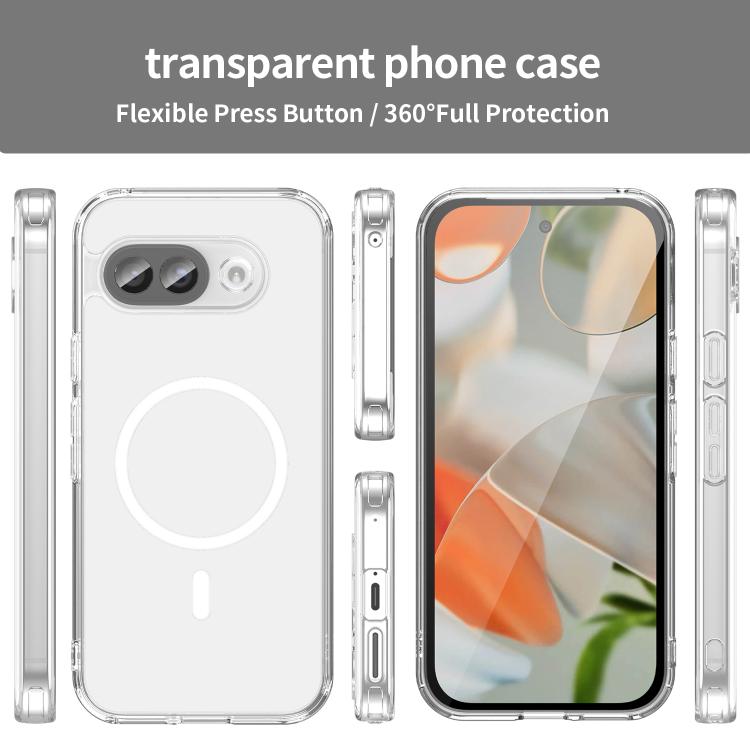 For Google Pixel 9a PC Hybrid TPU Airbag Shockproof MagSafe Phone Case
