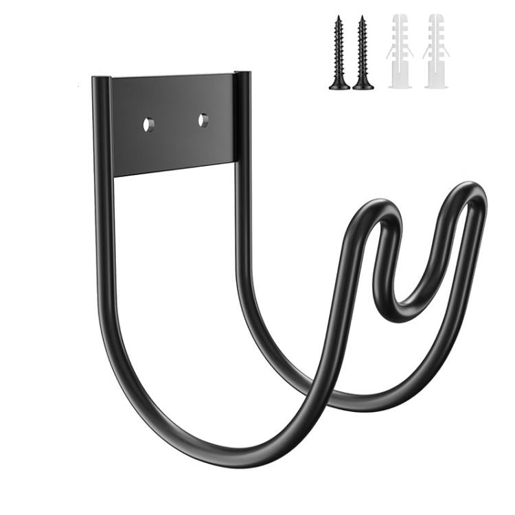 U-shaped Hose Hanger Garden Wall-mounted Water Pipe Bracket Hook - Black